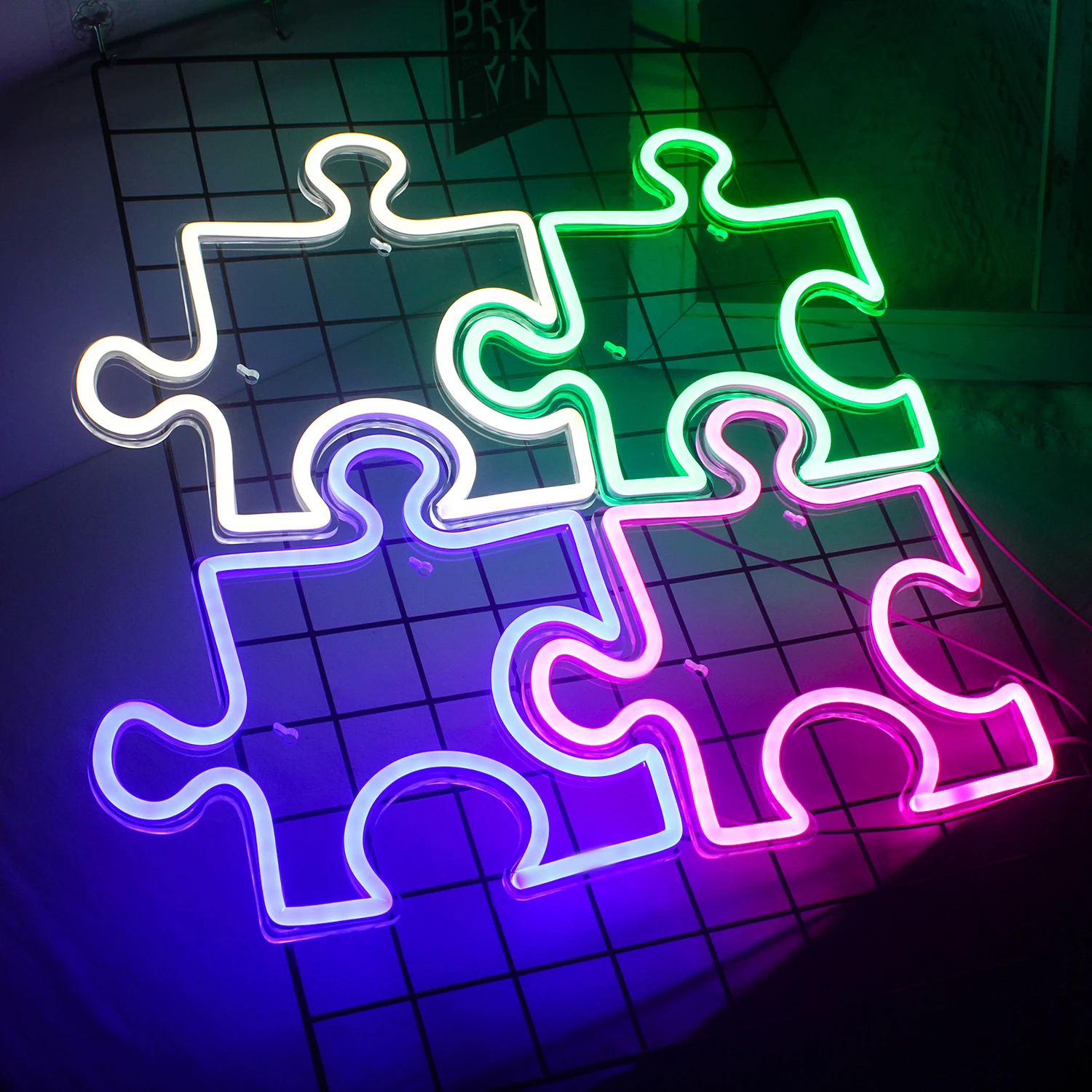 Ineonlife neon sign light puzzle usb alimentado acrílico led barra de parede festa escritório crianças quarto decoração da sala bonita presente