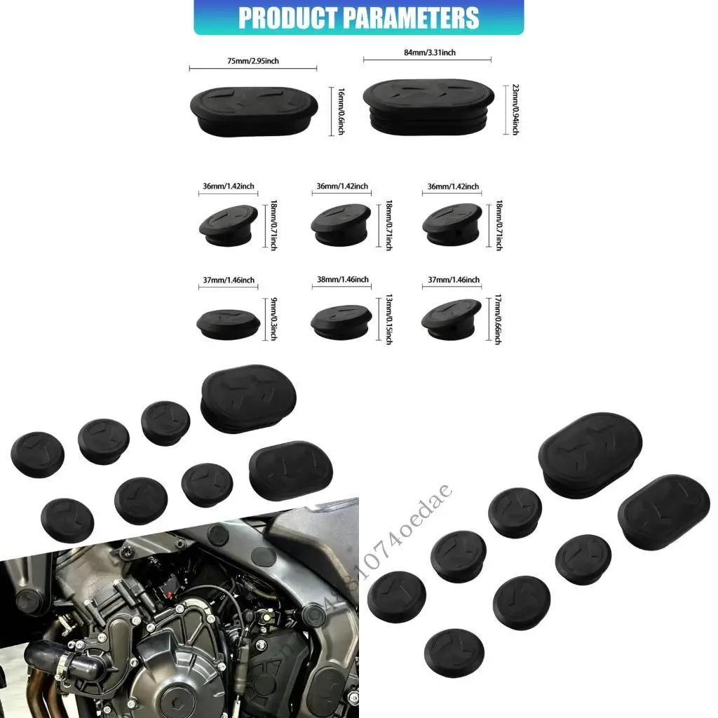 Anti Dust Motorcycle Elastic Body Frame Hole Covers Decoration For MT09 2021-2025 Models Water Resistant Elastic Plugs