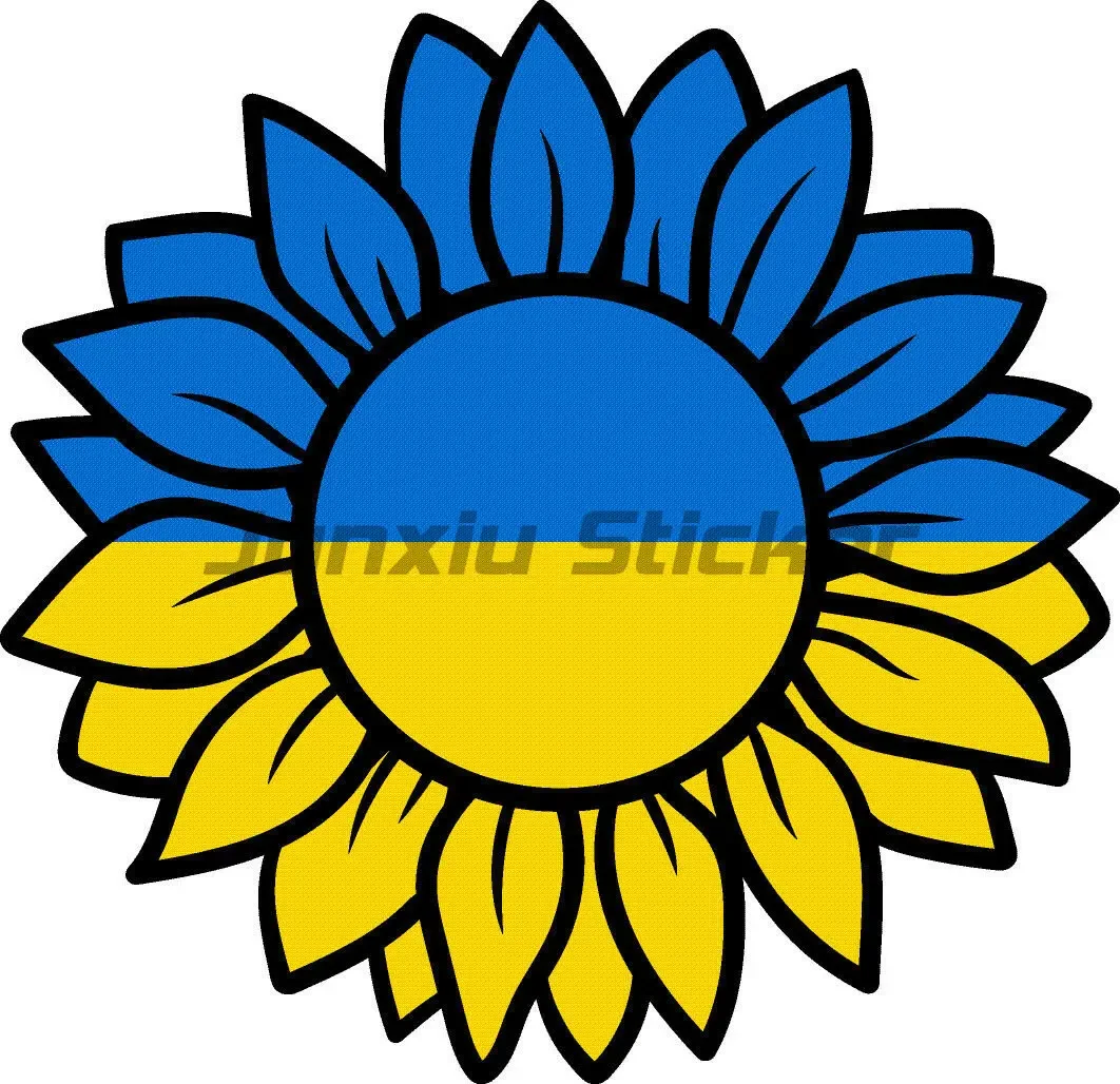 Car Sticker Ukraine Sunflower Ukrainian Classic Round Sticker Waterproof Vinyl Self-adhesive Decal Car Accessories Decor