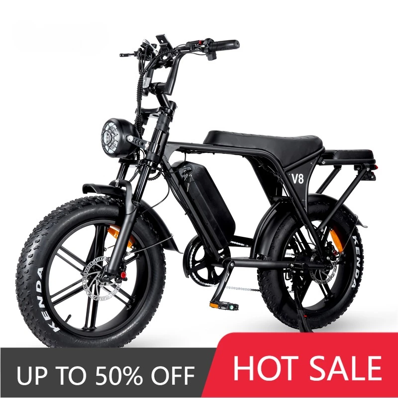 

Электрический фэтбайк TTYOcé V8 1000W с полной подвеской, гибридный горный электровелосипед с толстыми шинами