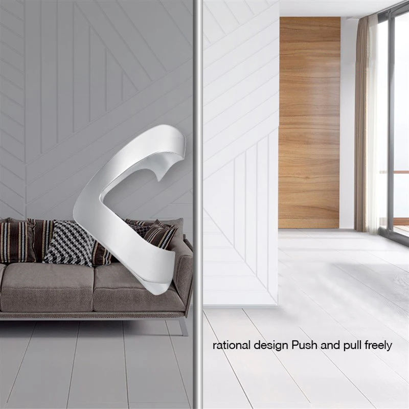 Designed Solid Aluminium Alloy Frameless Glass Door Handles Shopping Mall Office Building Home Push Pull Door Handles CC=210mm