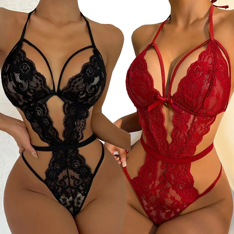 See Through Lingerie Sujetadores Sin Costuras Sexys Bralettes Deep V One-piece Bodysuit Backless  Underwear Sexy Costumes