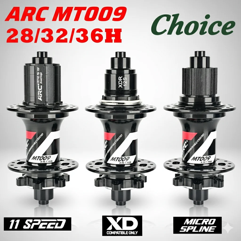 

ARC 009 Mountain Bike Hub 6-Pawl 114-Click Hub with Sealed Bearings Compatible with HG, XD, MS Drivetrains 8-12 Speed 28/32/36H