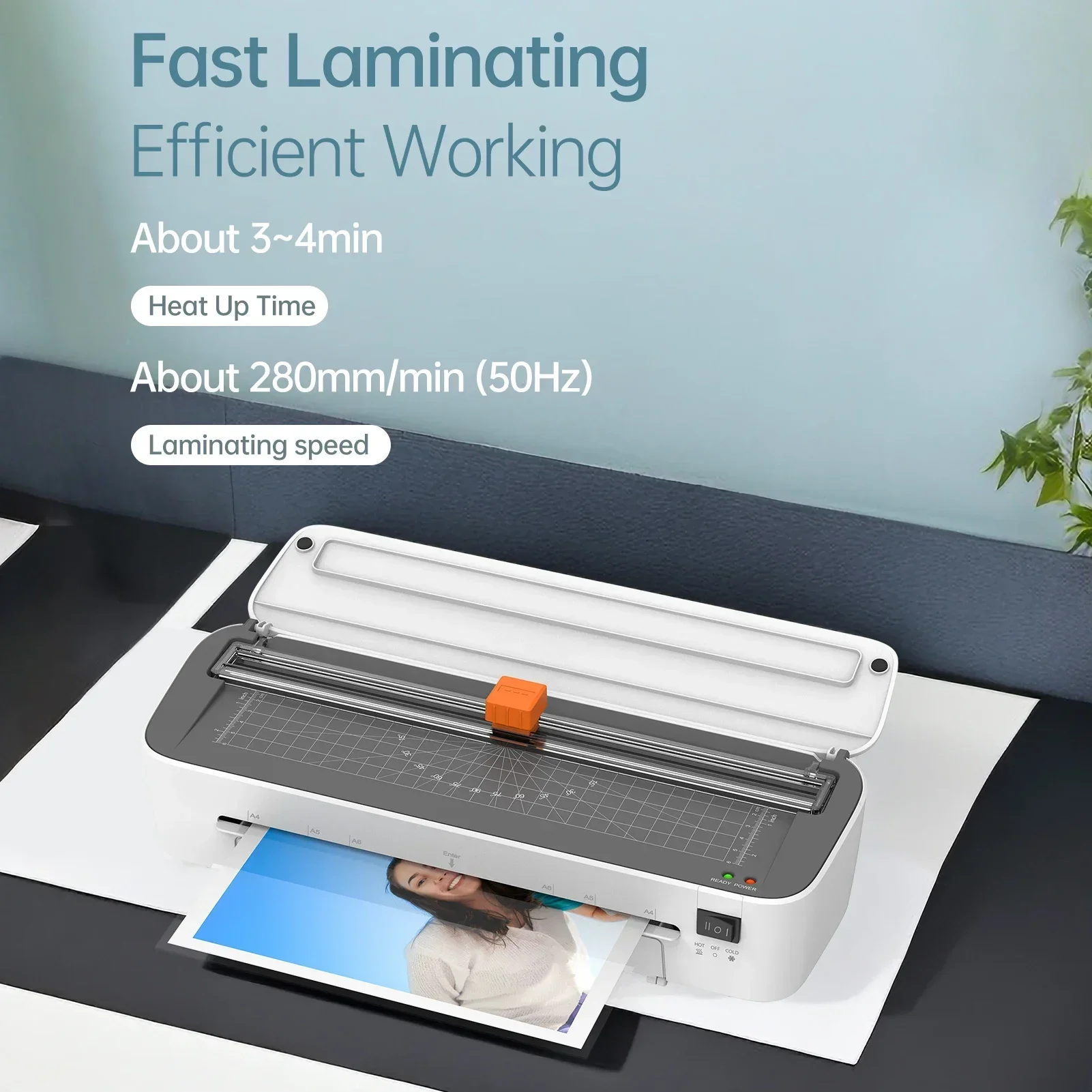 A4 Laminating Machine 9inches Thermal Laminator Machine Desktop 6IN1 Multifunctional Hot And Cold Lamination F