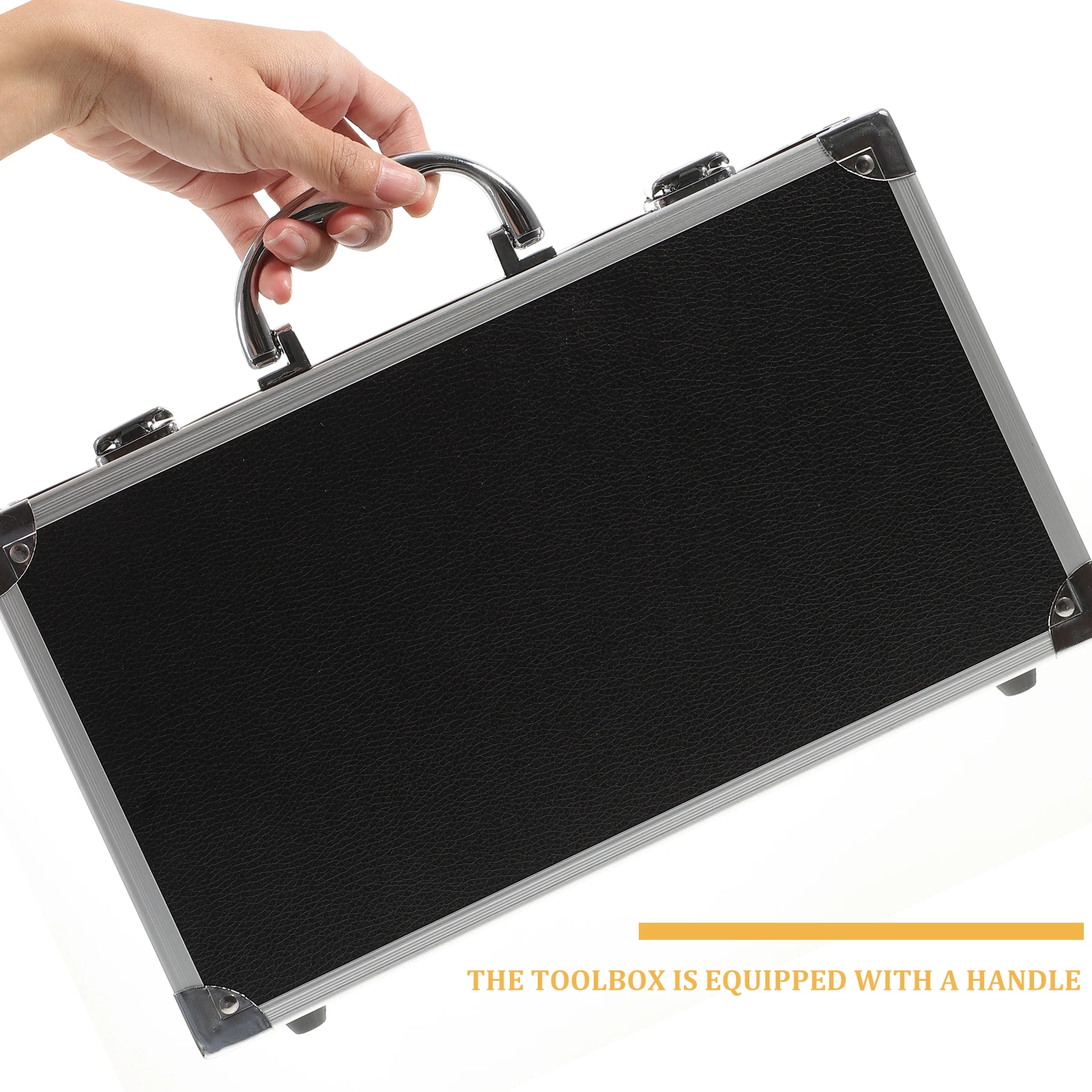 

Aluminum Alloy Toolbox with Sponge Lining Portable Case for Tools Instruments Home Appliances Cameras Stationery Large Capacity