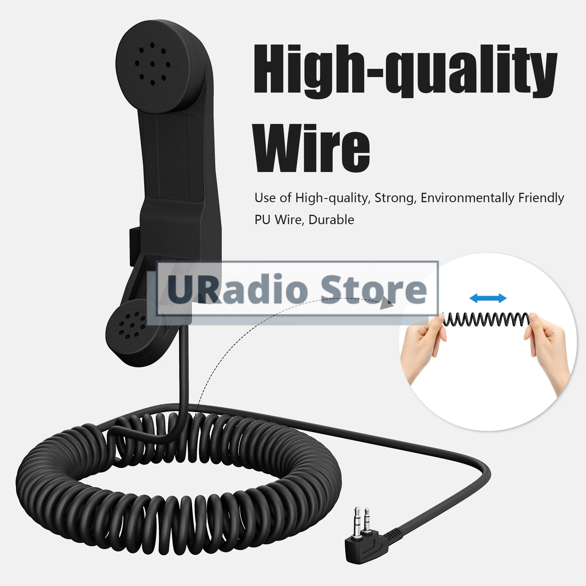 Telephone Style PTT Speaker Microphone K Type Phone Handle Speaker Mic for DM-32 UV-25M TG-UV2 Plug UV-K1 UV-K6 Radio Interphone