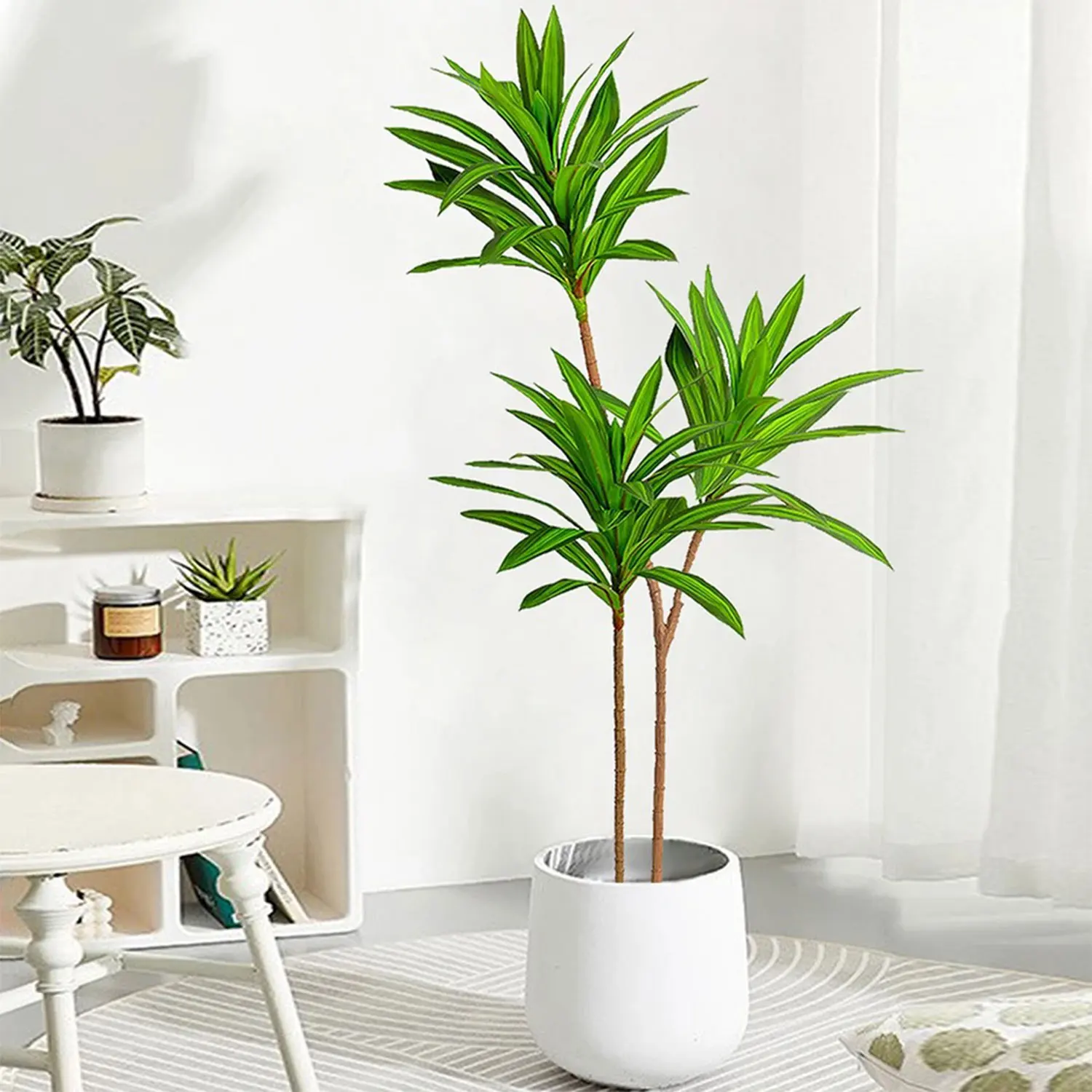 64/97CM Large Artificial Palm Tree Fake Tropcial Plants Branch Plastic Real Touch Leaves Faux Plant Leafs for Home wedding Decor