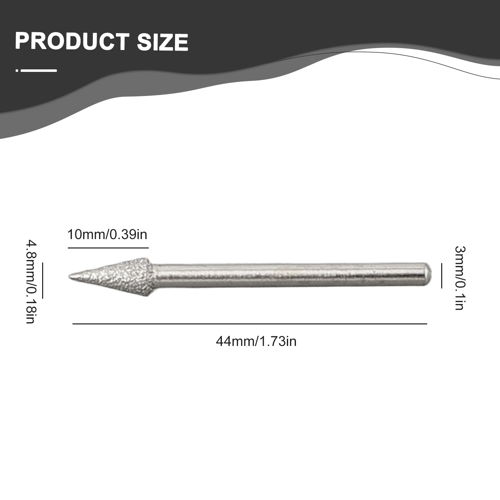 Tête de meulage diamantée pour métal et verre, tige de 3mm, mèche illac, mini perceuse pour diversifier les propositions de gravure, outil carapté, 1 pièce