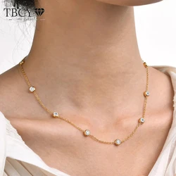 TBCYD 3/4/5mm D Color Moissanite Choker Necklace For Women S925 Silver Round Cut Diamond Bubble Neck Chain Party Jewelry Gifts