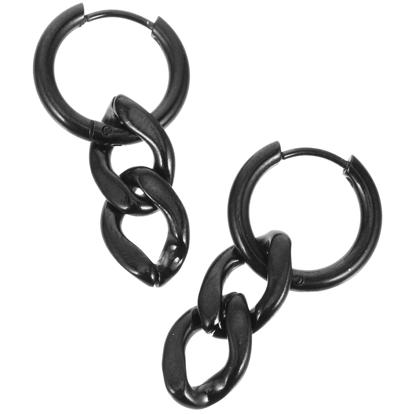

Black Cuban Link Earrings Dangle Chain Alloy Jewelry for Women Trendy Festival Party Costume Gift Unique Design