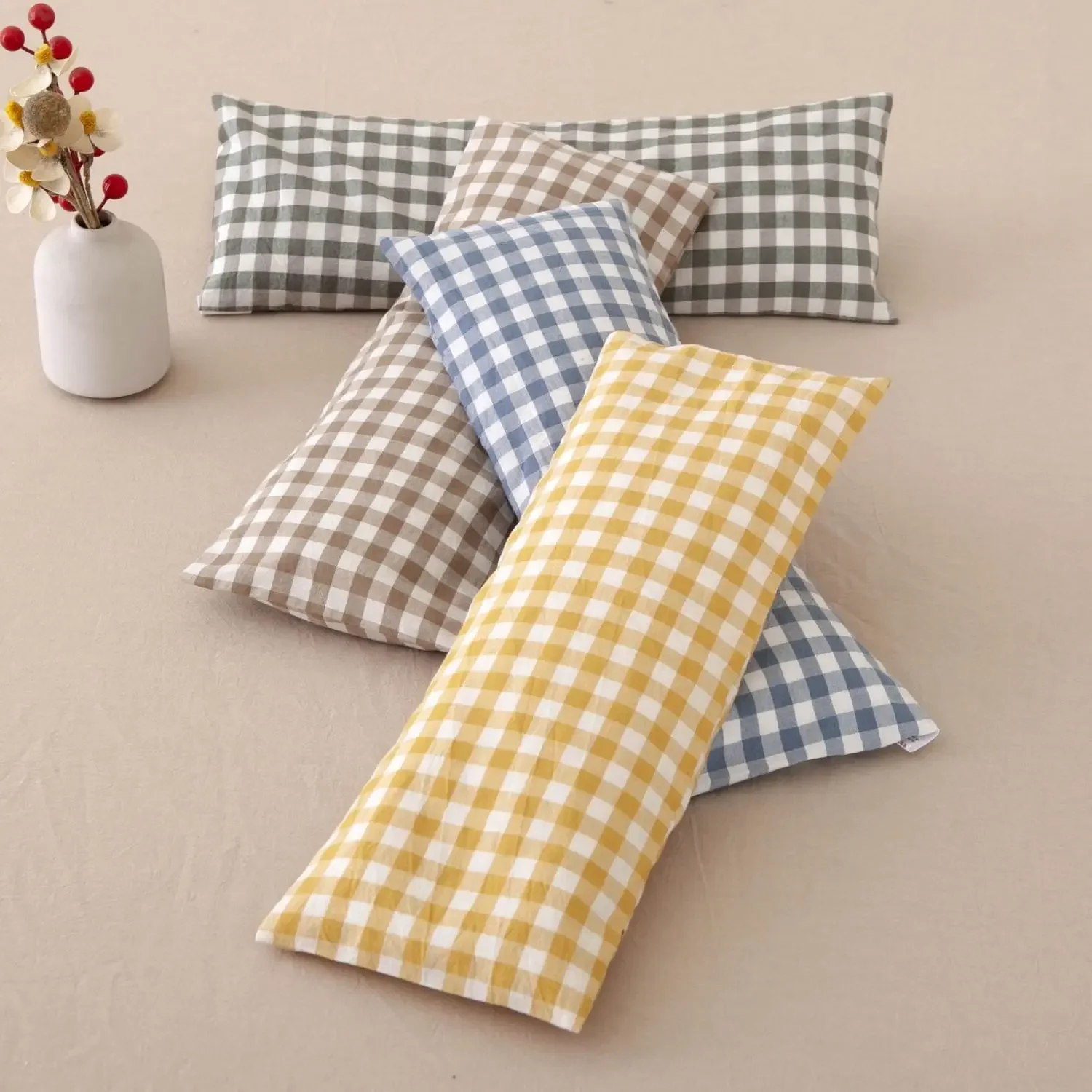 Comfortable Durable Small Lumbar Pillow Waist Cushions with Buckwheat Shell Night Use Waist Protection Backrest Decorating Mat