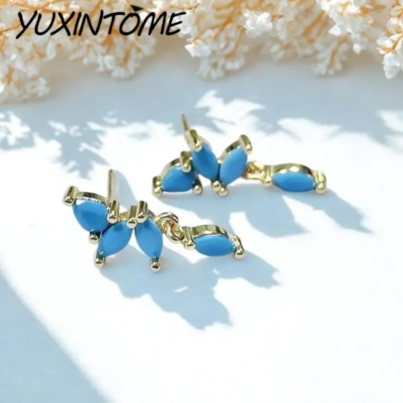 

925 Sterling Silver Ear Needle Symmetrical Marquise Zircon Design Stud Earrings Luxurious Fashion Women's Earrings Jewelry Gifts