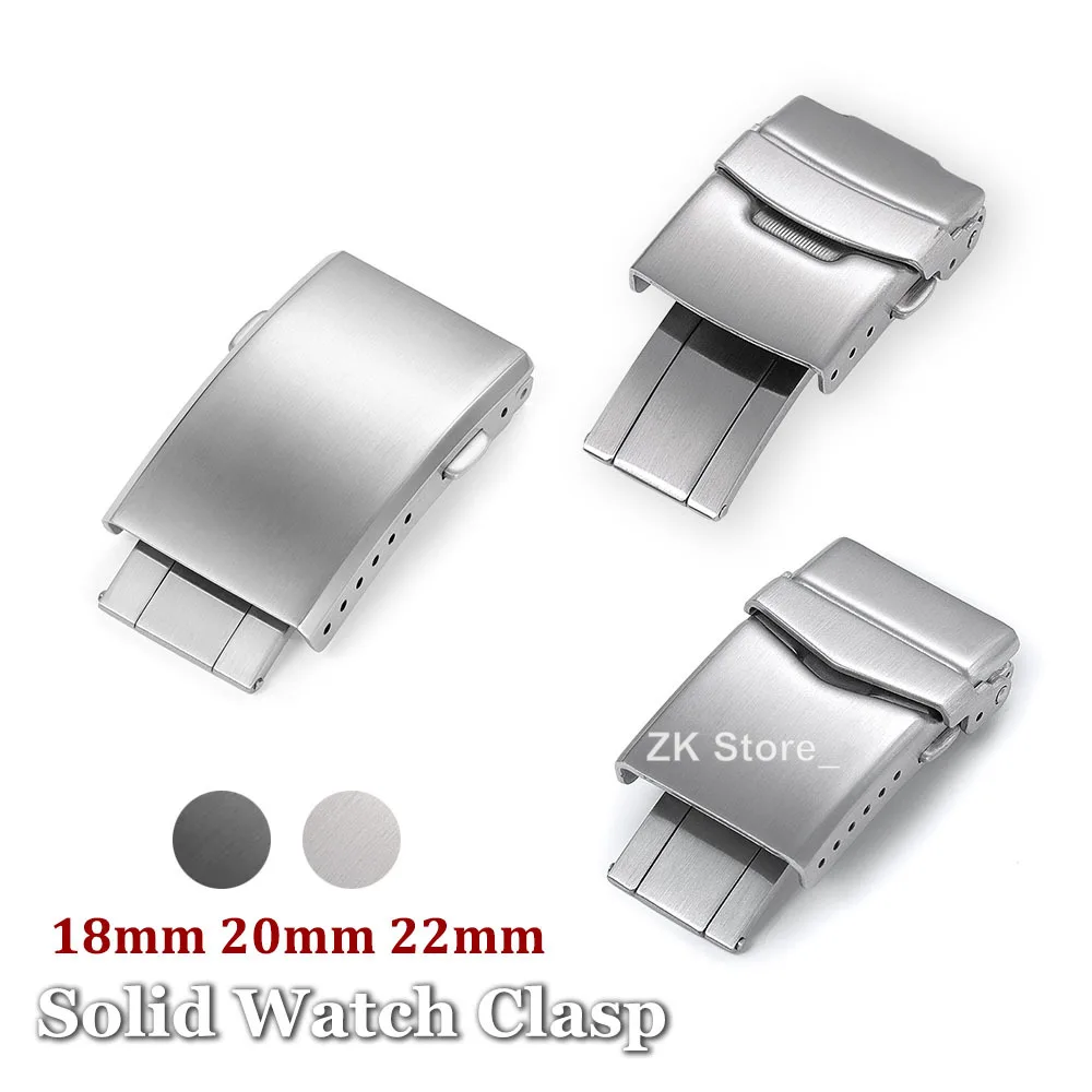 18mm 20mm 22mm Watch Clasp Folding Buckle 316L Solid Stainless Steel Men Women Watch Buckle Watch Strap Accessories with Pins