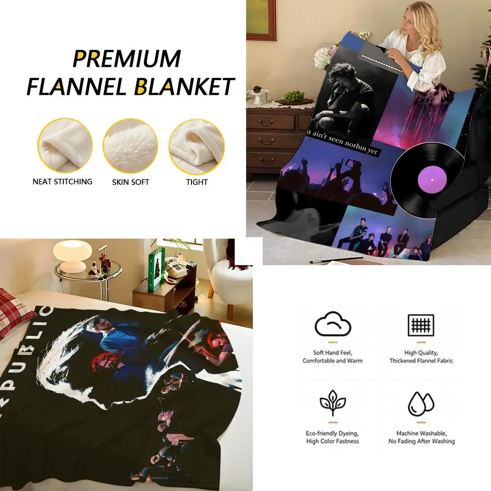 Music O-One R-Republic Throw Flannel Blanket, Soft Warm, Durable & Washable cute Cool