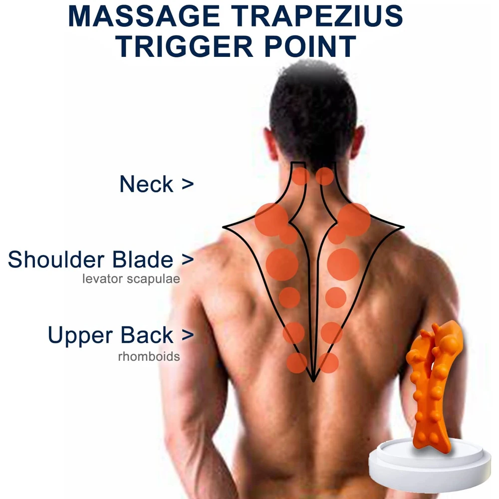 Release ToolTrapezius Trigger Point Massage Tool Acupressure TMJ Cervical Pain Occipital Neuralgia Release Cervicogenic Headache