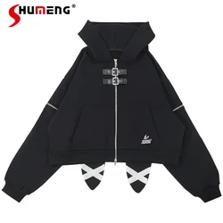 Autumn Winter Women Harajuku Punk Gothic Hooded Hoodies Girls Black Rabbit Ears Hoodies Sweatshirt Loose Hooded Japanese Hip Pop