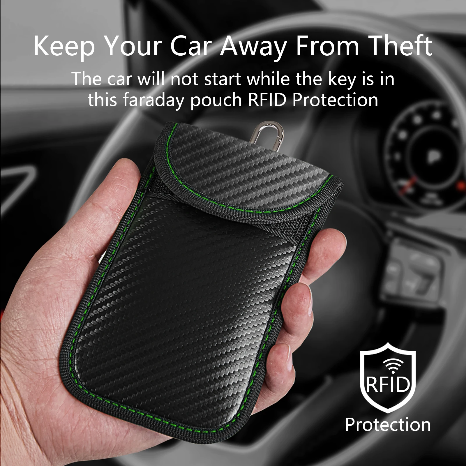 Faraday Bag Pouch For Car Keys Car RFID Signal Blocking Holder Key Fob Protector PU Leather Double RFID Blocking Layer view 5