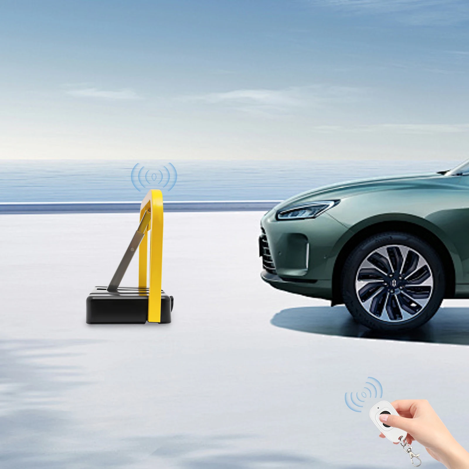 Remote Control Parking Lock Car Parking Spot Lock Auto Space Stall Barrier W/Alarm for Home/Commercial Use