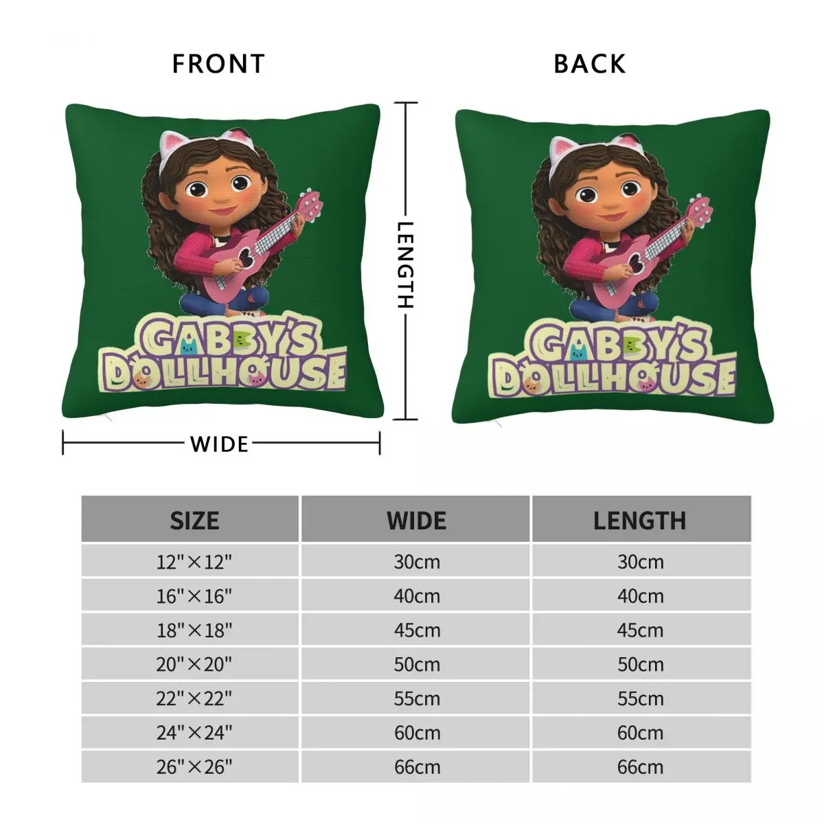 Gabbys Dollhouse Gabby Family Square Pillowcase Pillow Cover Cushion Zip Decorative Comfort Throw Pillow for Home Car