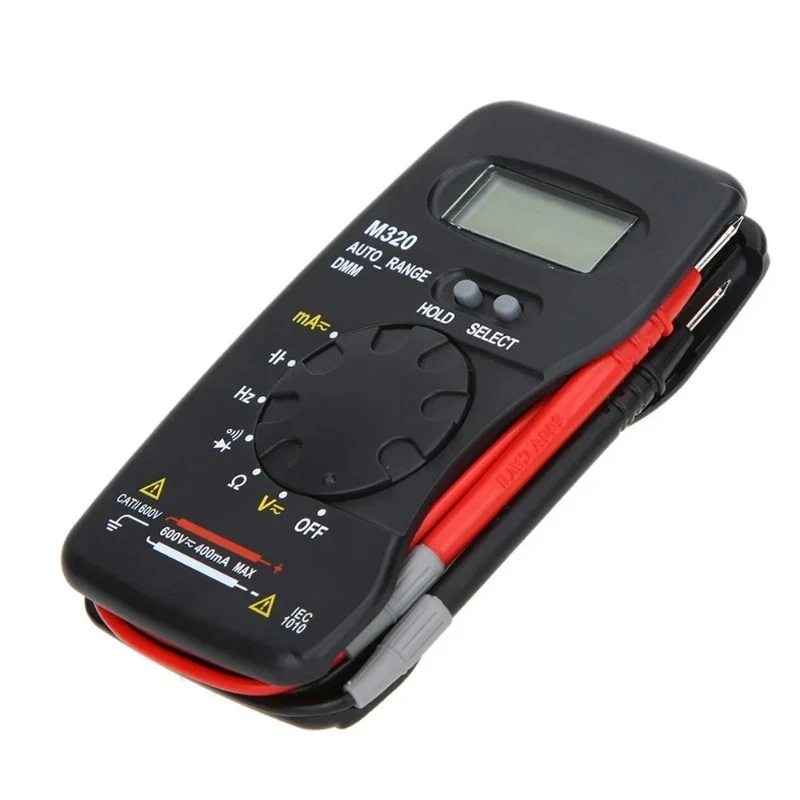 M320 Pocket LCD Digital Multimeter Auto Range DMM Test Frequency Capacitance Current Voltage Resistance Data Hold