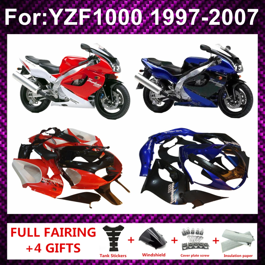 Motorcycle Injection mold ABS Kit Fairings fit For  YZF 1000 1997 - 2007 YZF1000 97 98 99 00 01 02 03 04 05 06 07 Fairings