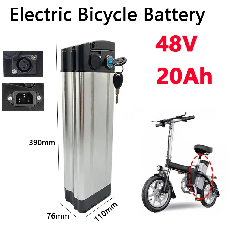 48V Spare Battery 800W Folding Electrci Bicycle battery Fat Tire Beach Snow Ebike  48V 15Ah Lithium Battery 54.6V Charger