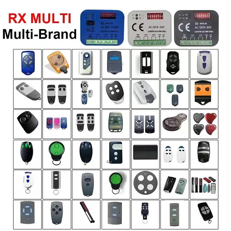 RX-MULTI Receiver Controller AC/DC 9V-30V 2CH 300MHz to 868MHz 433MHz Garage Door Opener / Gate Remote Control Receiver Switch