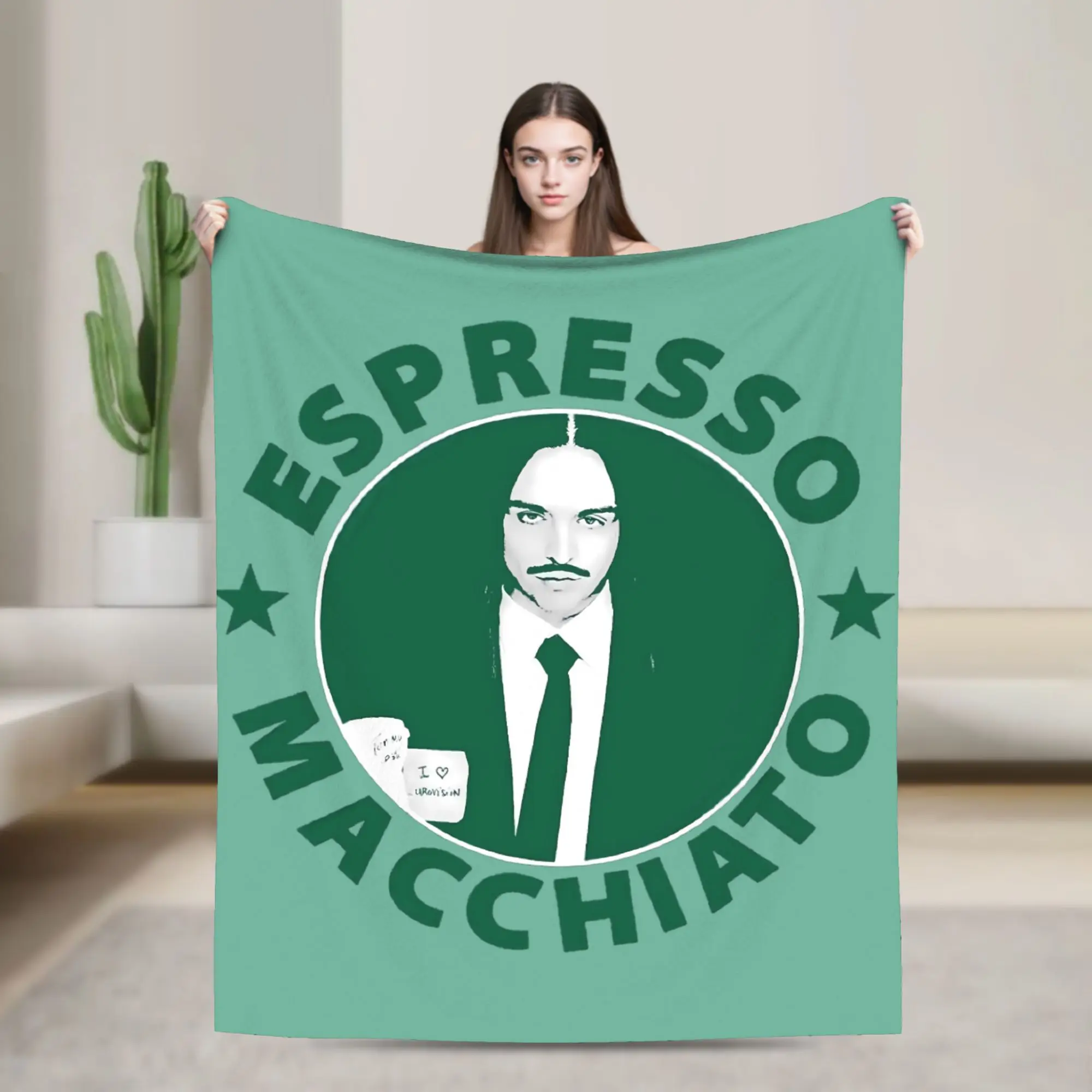 Tommy Cash Espresso Macchiato Blankets Soft Novelty Plush Throw Blanket For Couch Chair Travel Flannel Bedspread Bed Cover