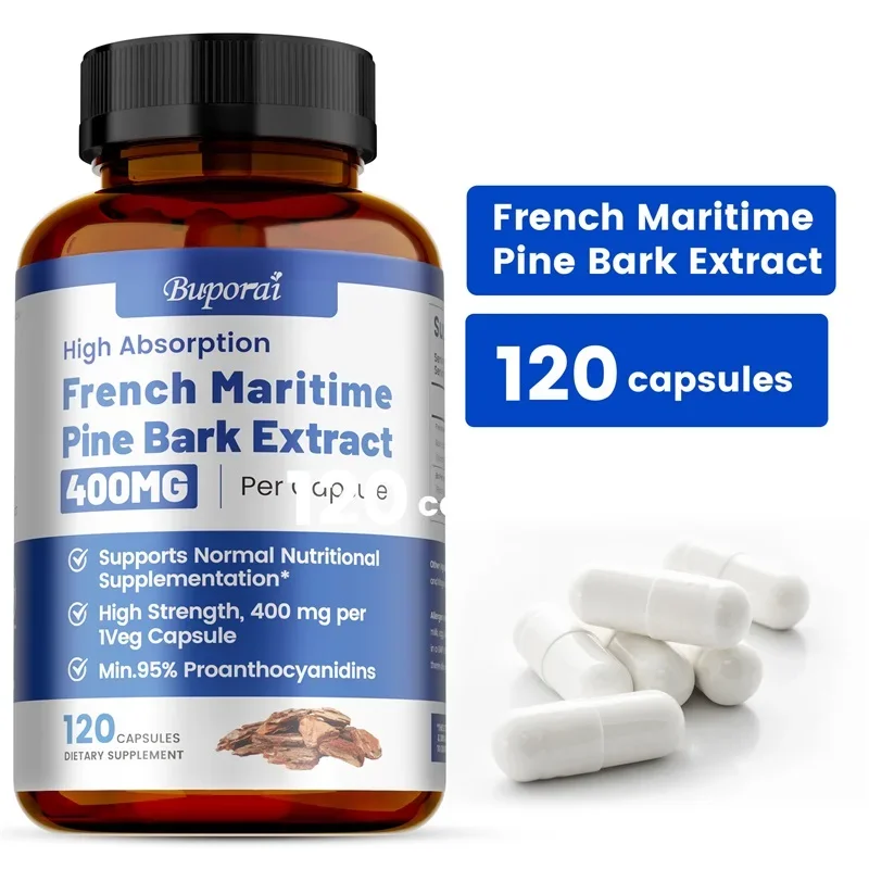 

French Maritime Pine Bark Extract - Supports Blood Circulation, Promotes Healthy Hair and Skin, Antioxidant