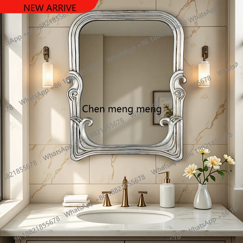

F185 French retro bathroom vanity mirror European toilet vanity vanity mirror wall wall fireplace
