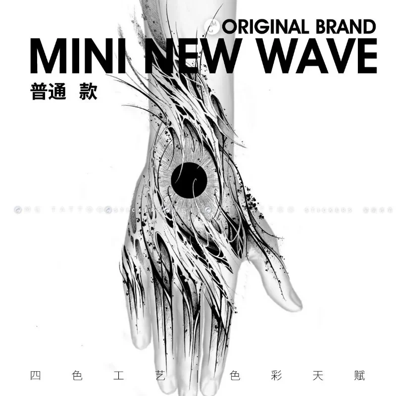 

Black Hole Temporary Tattoos Punk Waterproof Back of Hand Flame Eye Flame Totem Tattoo Sticker for Woman Man Art Fake Tatto