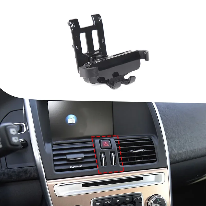 For Volvo XC60 2009 2010 2012 2013 2014 2015 2016 2017 ABS Black Car Phone Holder GPS Navigation Mobile Bracket Car Accessories