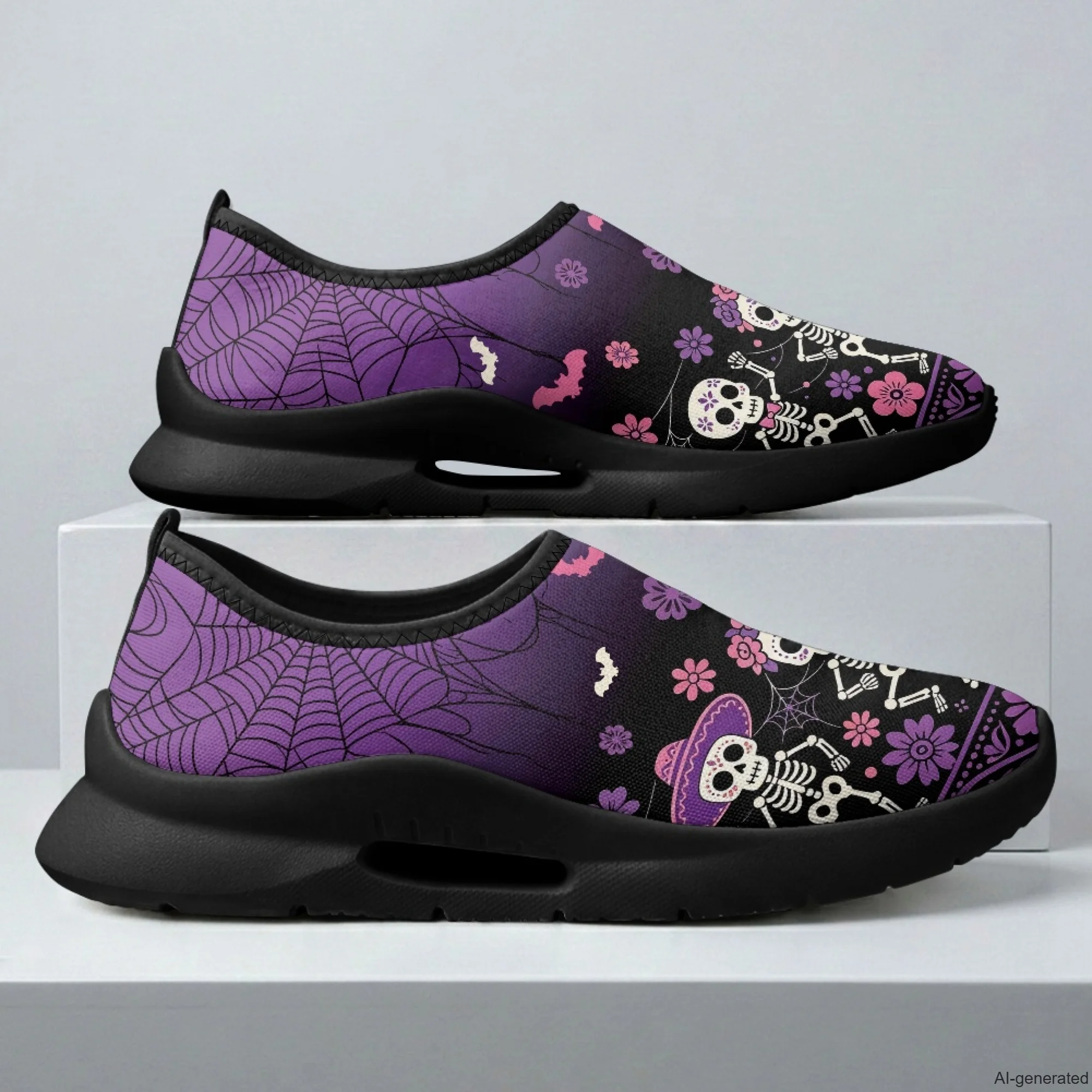 XIXIRIMIDO Women\\'s Nursing Shoe Casual Shoes Slip On Walking Shoes Male Running Shoes Skull Shoes Man Halloween Shoes Woman