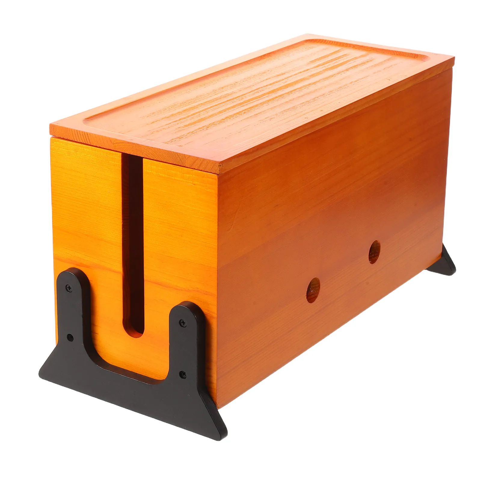 Wooden Cord Hider Organizer Strip Concealer with Lid Desktop Cable Management Box for Office Home Workspace