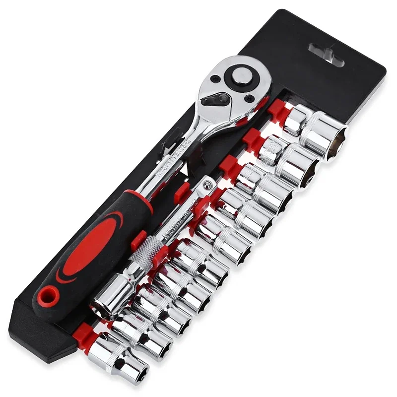 TINSOL 1/4'' 3/8'' 1/2'' Steckschlüssel-Set Verlängerungsstange Multifunktions-Ratschen-Schraubenschlüssel Auto-Motorrad-Reparatur-Handwerkzeug-Set – Detail 7