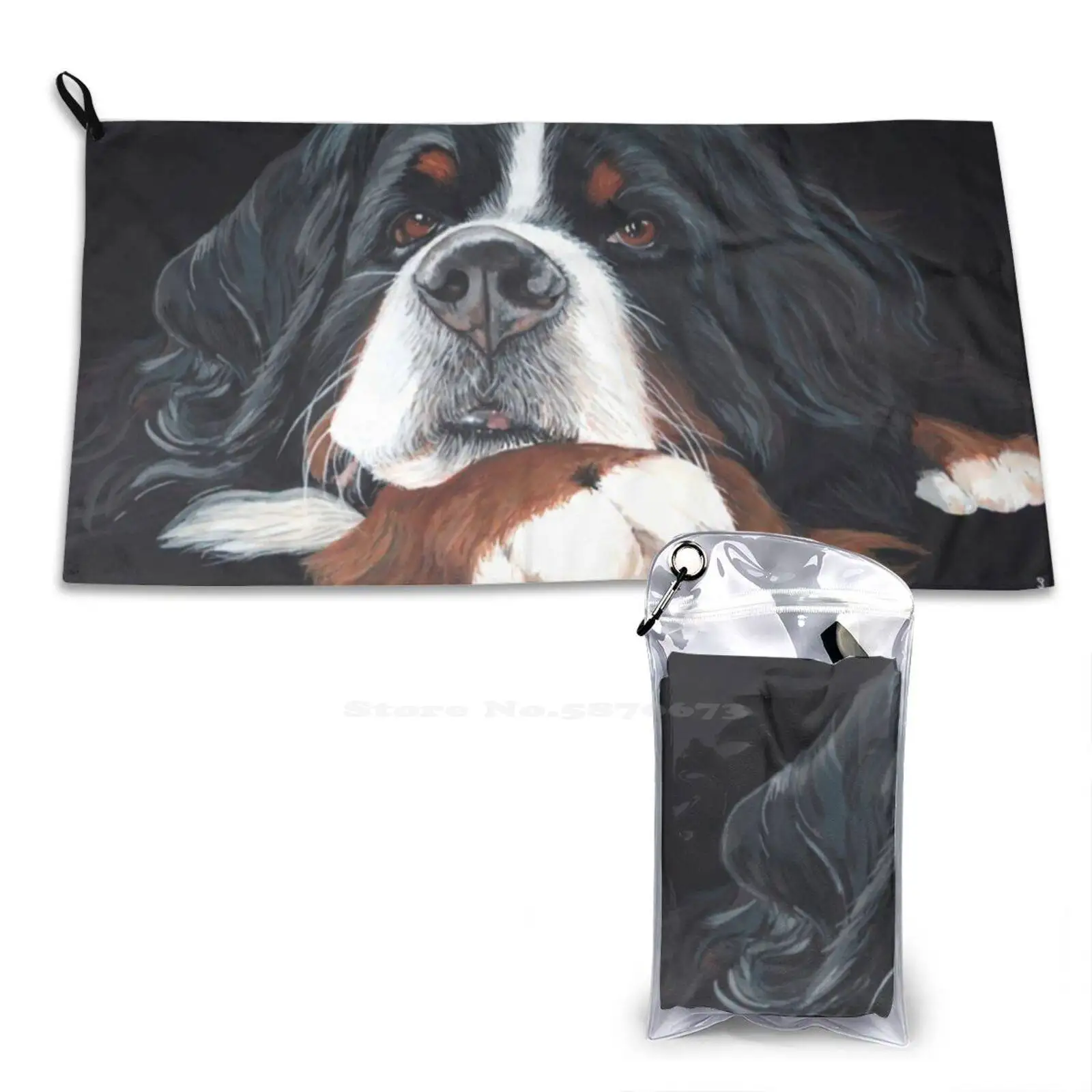 Best In Black Soft Towel Quick Dry Beach Towel Bernese Mountain Dog