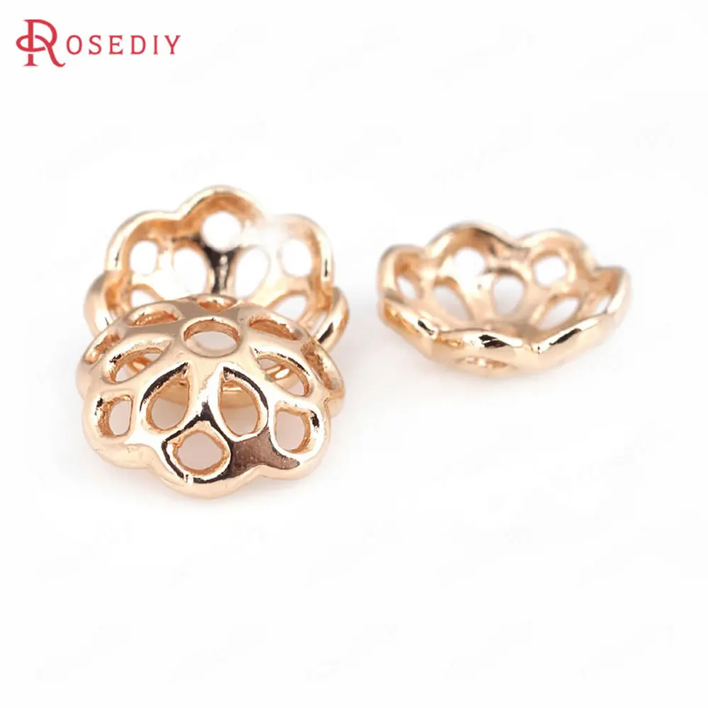 Латунные бусины с покрытием цвета шампанского, 11 мм, 10 шт.