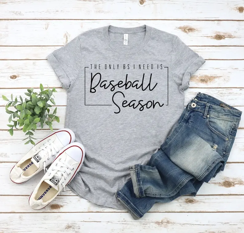 

The Only I Need is Baseball Season Vibes Baseball Mom Short Sleeve Top Tees O Neck Fashion Streetwear harajuku 100% Cotton y2k