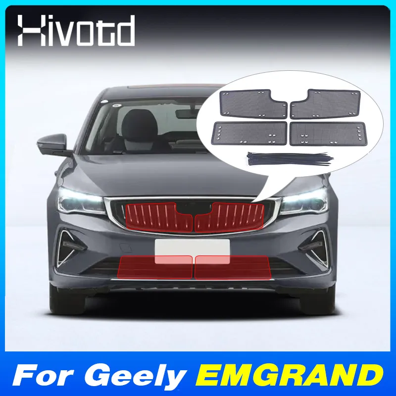 

Car Front Grille Insect Net Water Tank Stainless Steel Protection Net Parts For Geely EMGRAND 2022-2024 Exterior Accessories