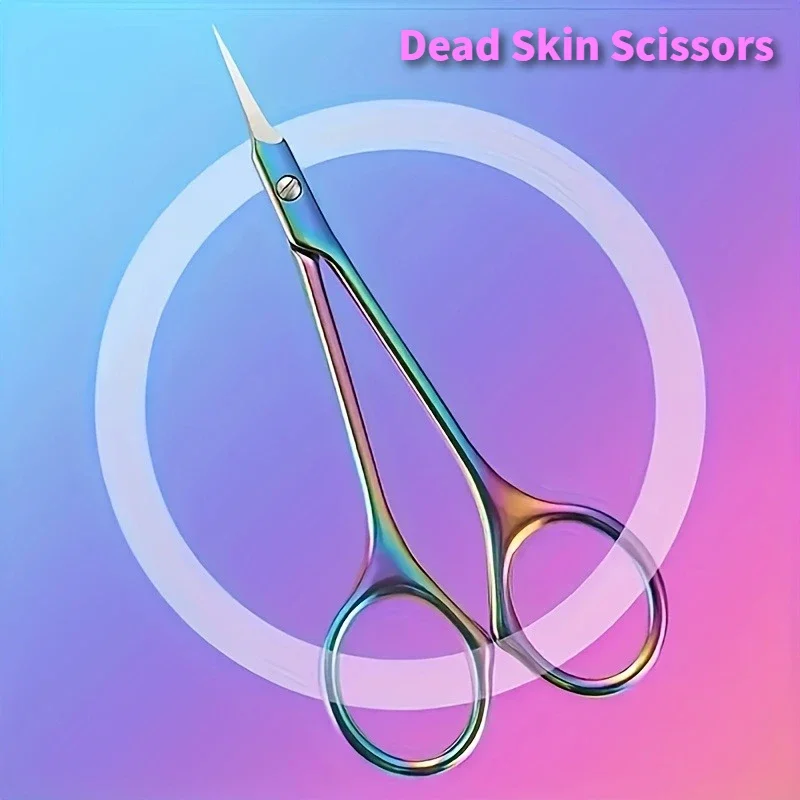 Ciseaux à cuticules en acier inoxydable, dissolvant de peau morte, pointe incurvée russe, outil de manucure, 1 pièce