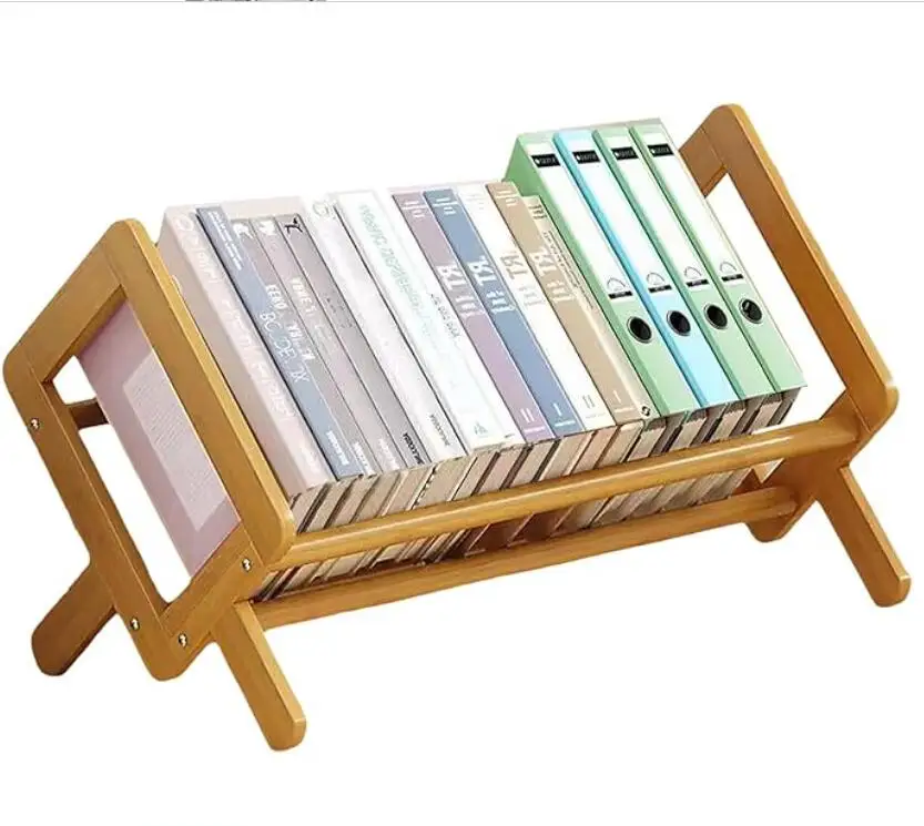 

Бамбуковая настольная книжная полка-органайзер, деревянный книжный шкаф, держатель для пластинок