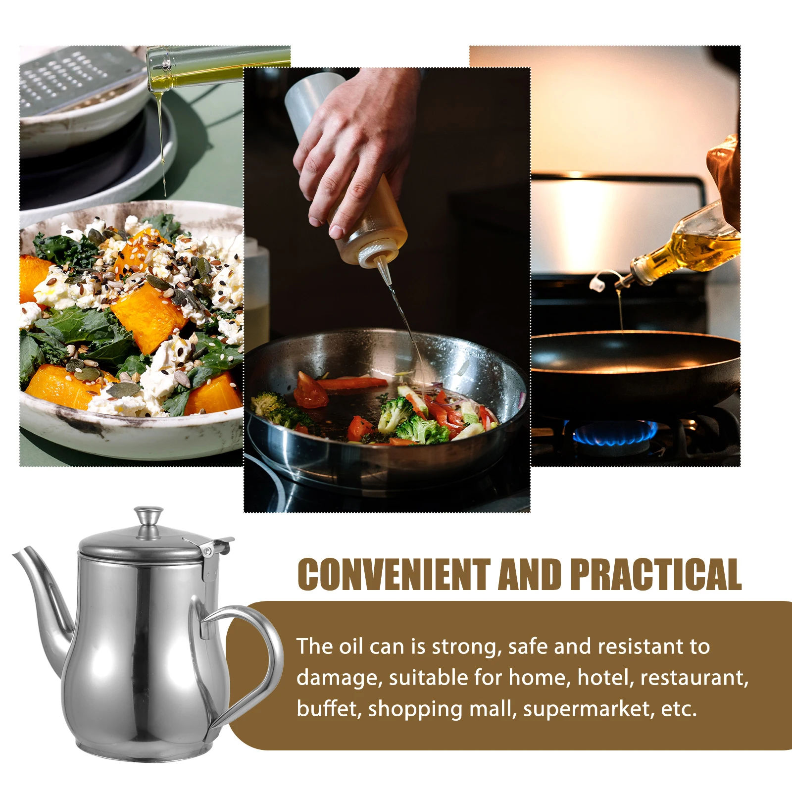 

24oz Stainless Steel Dispenser Filter Net Kitchen Storage Bottle Practical Oil Container Strainer Pot for Fat Dregs Filtering