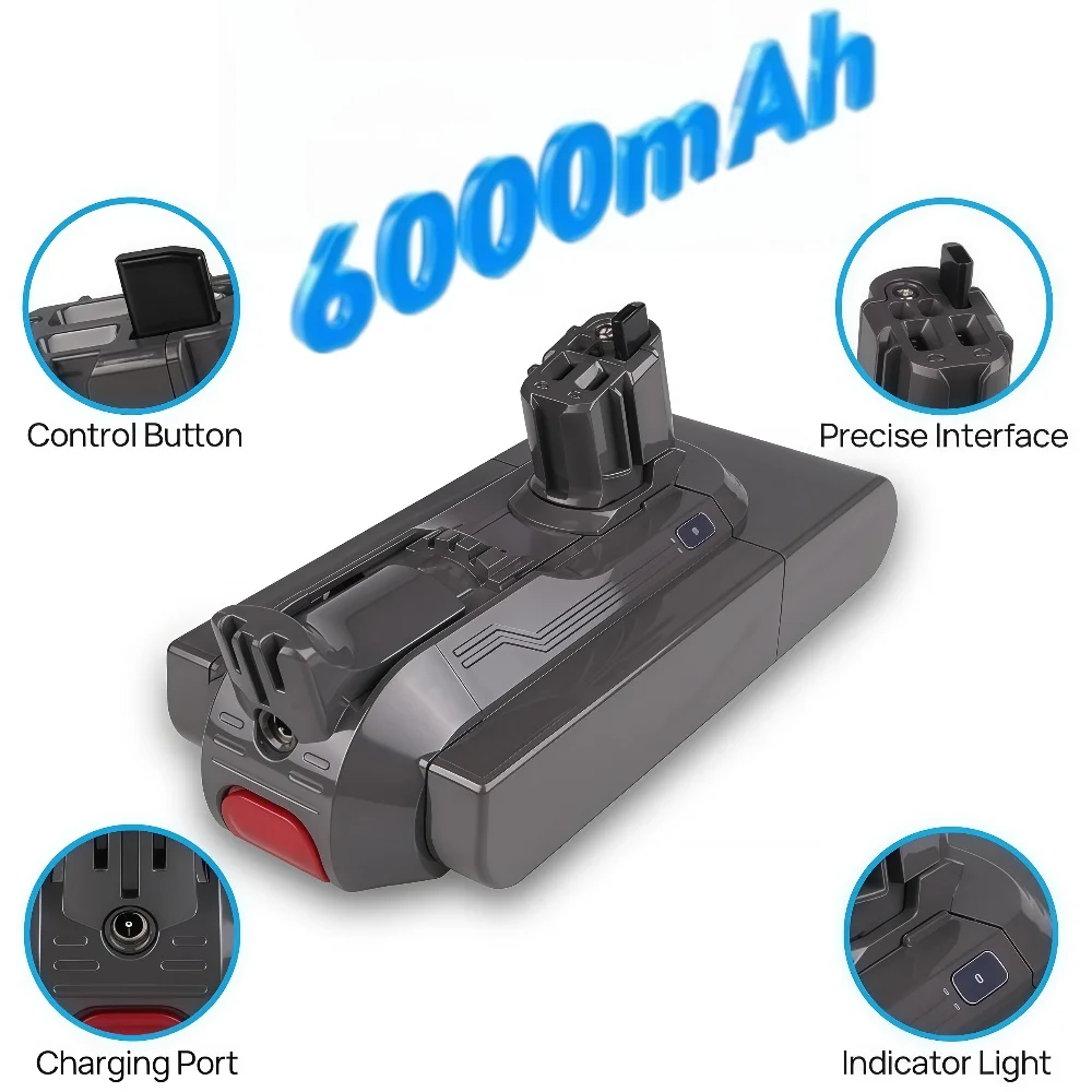 

Аккумулятор 6000 мАч 971447-05 для Dyson V15/V11 SV22 Oversize SV17 V15 Detect Absolute/Extra V11 Absolute Extra/Pro.