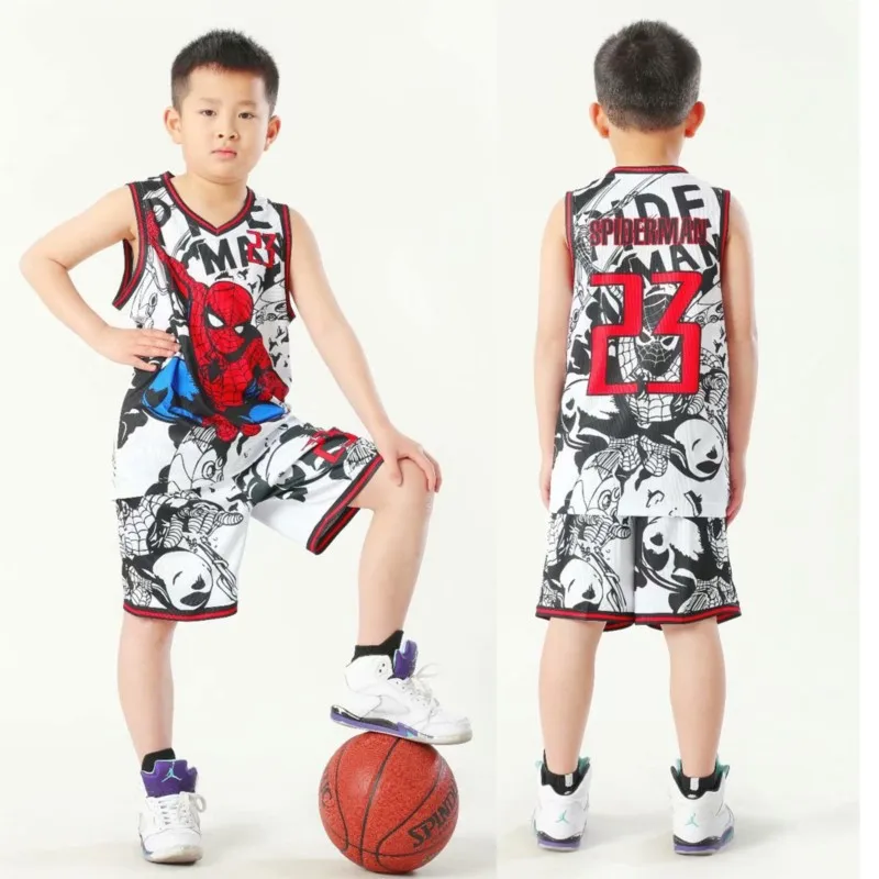 Summer Children's Jersey Baby Boys Cartoon Number 23 Basketball Clothes Child 3-12 Years Basketball Sports Sets