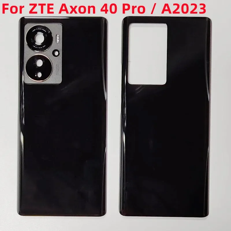 Repair Original For ZTE Axon 40 Pro / A2023 5G Rear Battery Back Cover Glass Door Housing Case + Camera Lens Frame Replacement