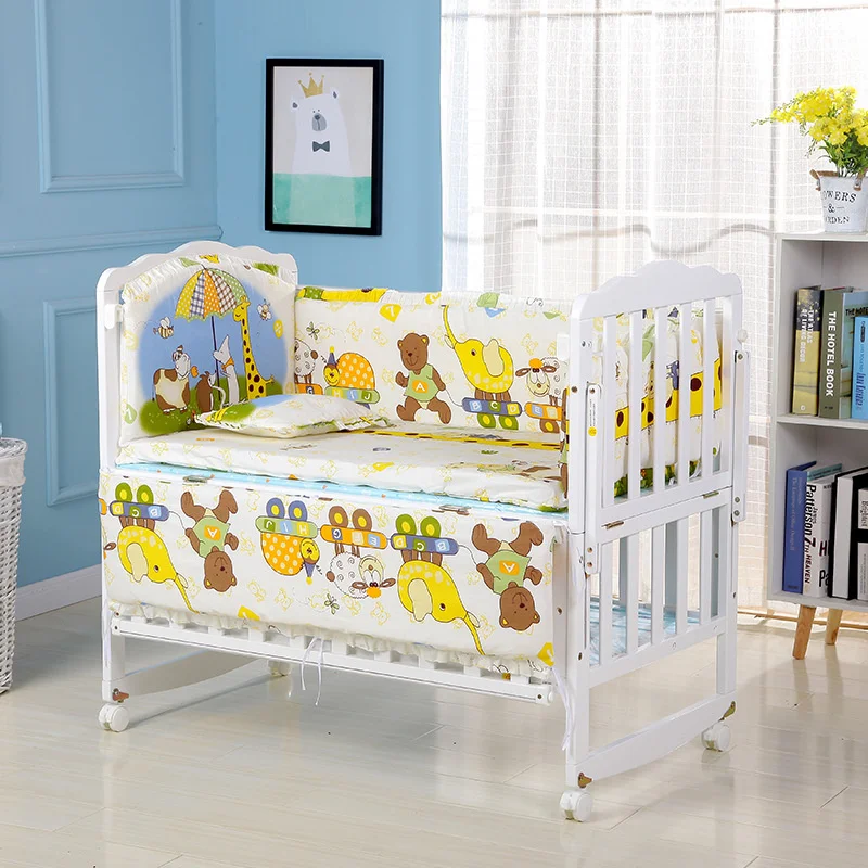 5 pz/set biancheria da letto infantile Set cotone neonato culla paraurti letto di sicurezza recinzione protettore Baby Room Decor biancheria da