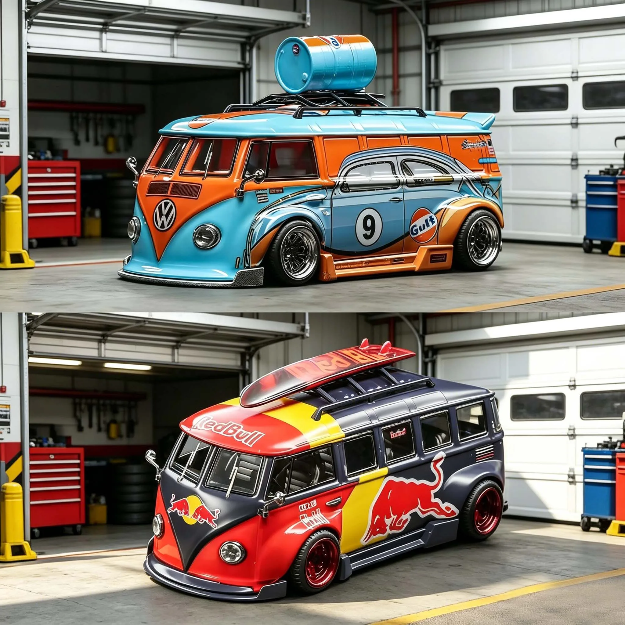Liberty 64 VW T1 Widebody Low Ride 2026 Novo Modelo Gulf  Pintado em Liga Leve Modelo de Carro Colecionável Pré-venda...
