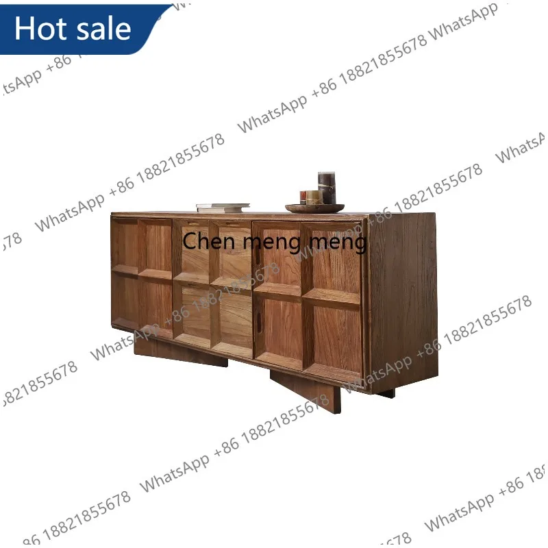 

MM02 Medieval solid wood porch cabinet American retro dining side cabinet living room storage locker