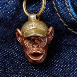 Brass Animal Gorilla Monkey Statue Antique Collection Pendant Exquisite EDC DIY Woven Paracord Lanyard Keychain Pendants A