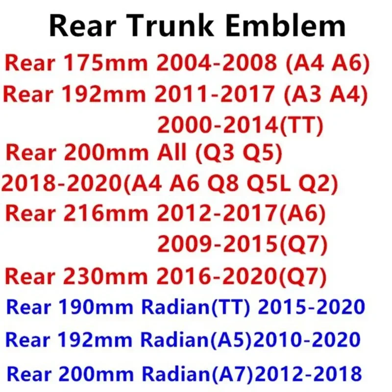 ABSカーフードフロントボンネットグリル,トランクエンブレム,ロゴバッジ,アウディa3,a4,a5,a6,a7,q2,q3,q5,q8,tt,4リング用ステッカー